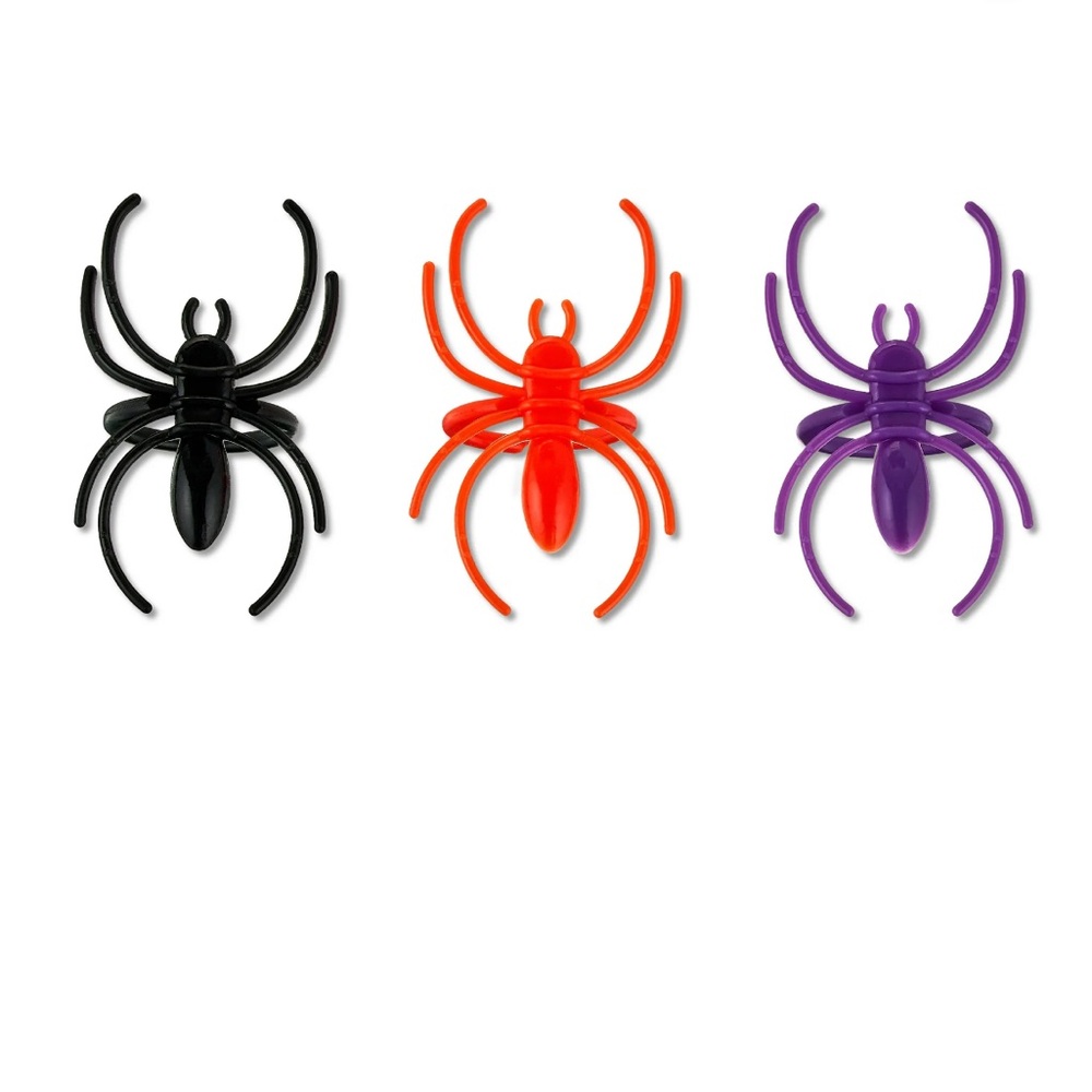 NWT 5-40pc bags of spider rings purple orange black (200pc)